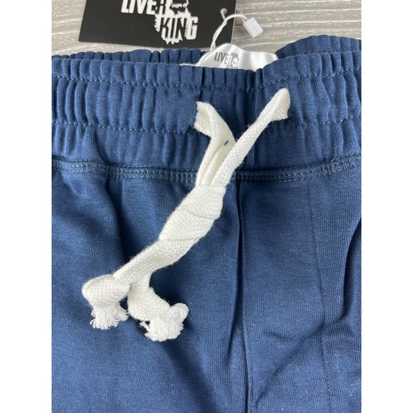 Liver King Men's Cotton Poly Elastic Waist Fleece Sweat Shorts Small Blue New - Picture 3 of 8